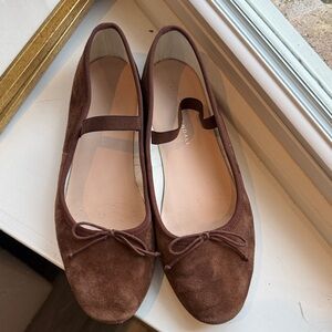 Loeffler Randall brown Suede Leonie Ballet Flats